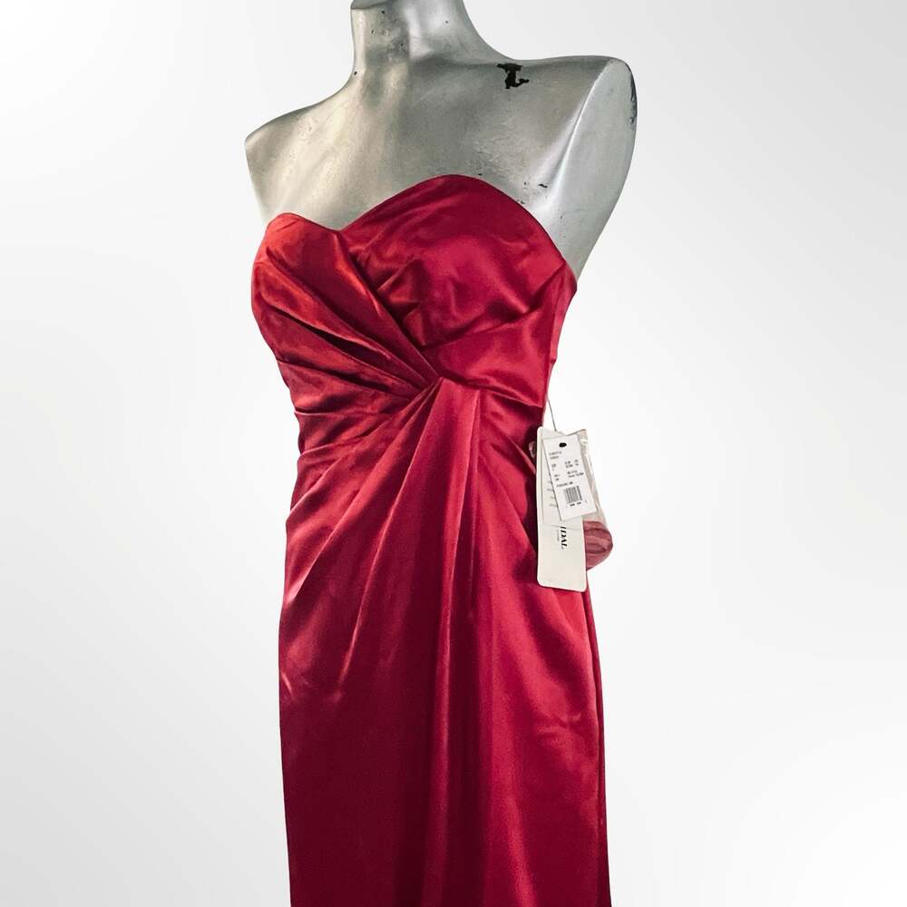 David's Bridal F44447 Watermelon Strapless Long Satin Evening Gown - Picture 2 of 7
